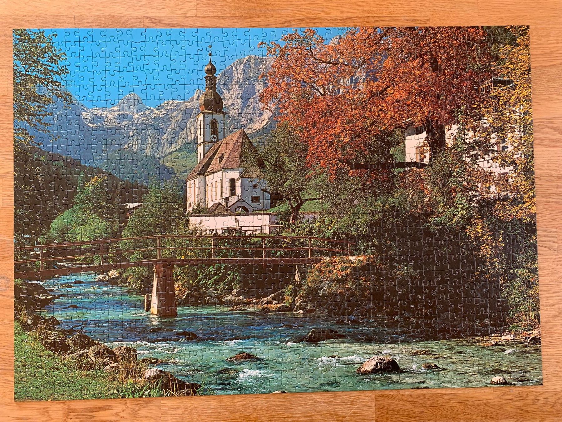 Puzzle: Schmidt; Puzzle "Kirche in Ramsau, DE" / 1000-teilig – Usato da Boniswil venduto da Totomat-Lady2 1
