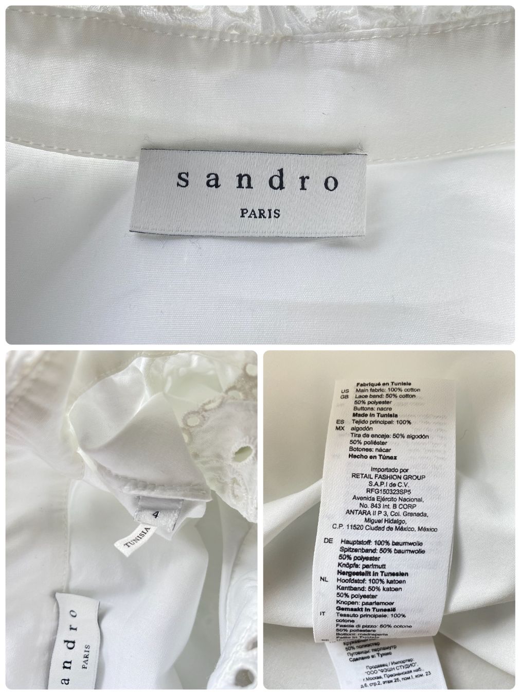 Sandro Camicette: Sandro Bluse aus Baumwolle Grösse 4 - CH/40 – Usato da Oberwil BL venduto da Leni-Mischi 3