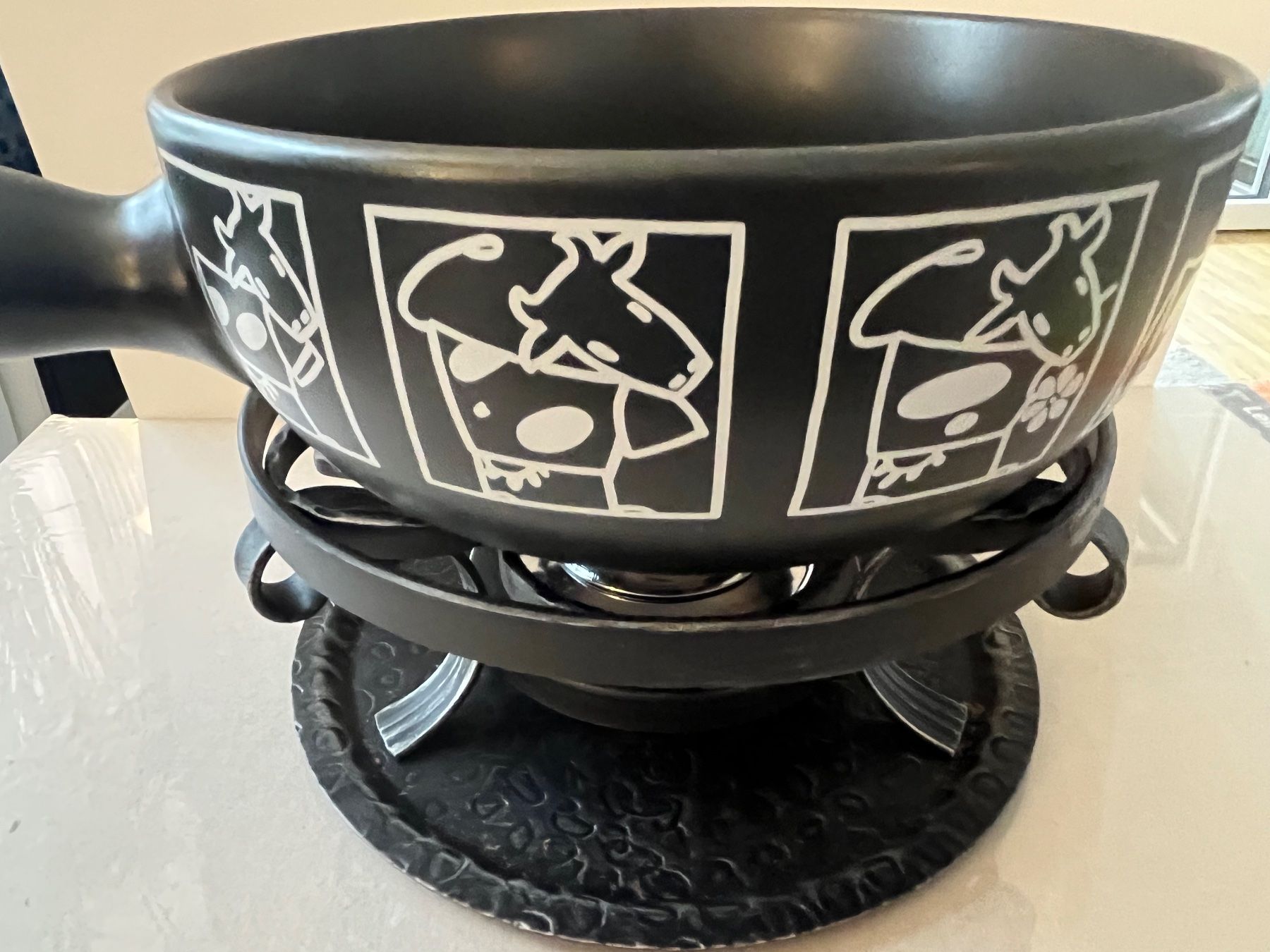Elettrodomestici da cucina: Fondue Set - Caquelon Landert und Rechaud – Usato da Zürich venduto da mast728 3