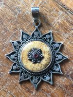 Vintage Sterling Silber 925 grosser Anhänger Kette Halskette