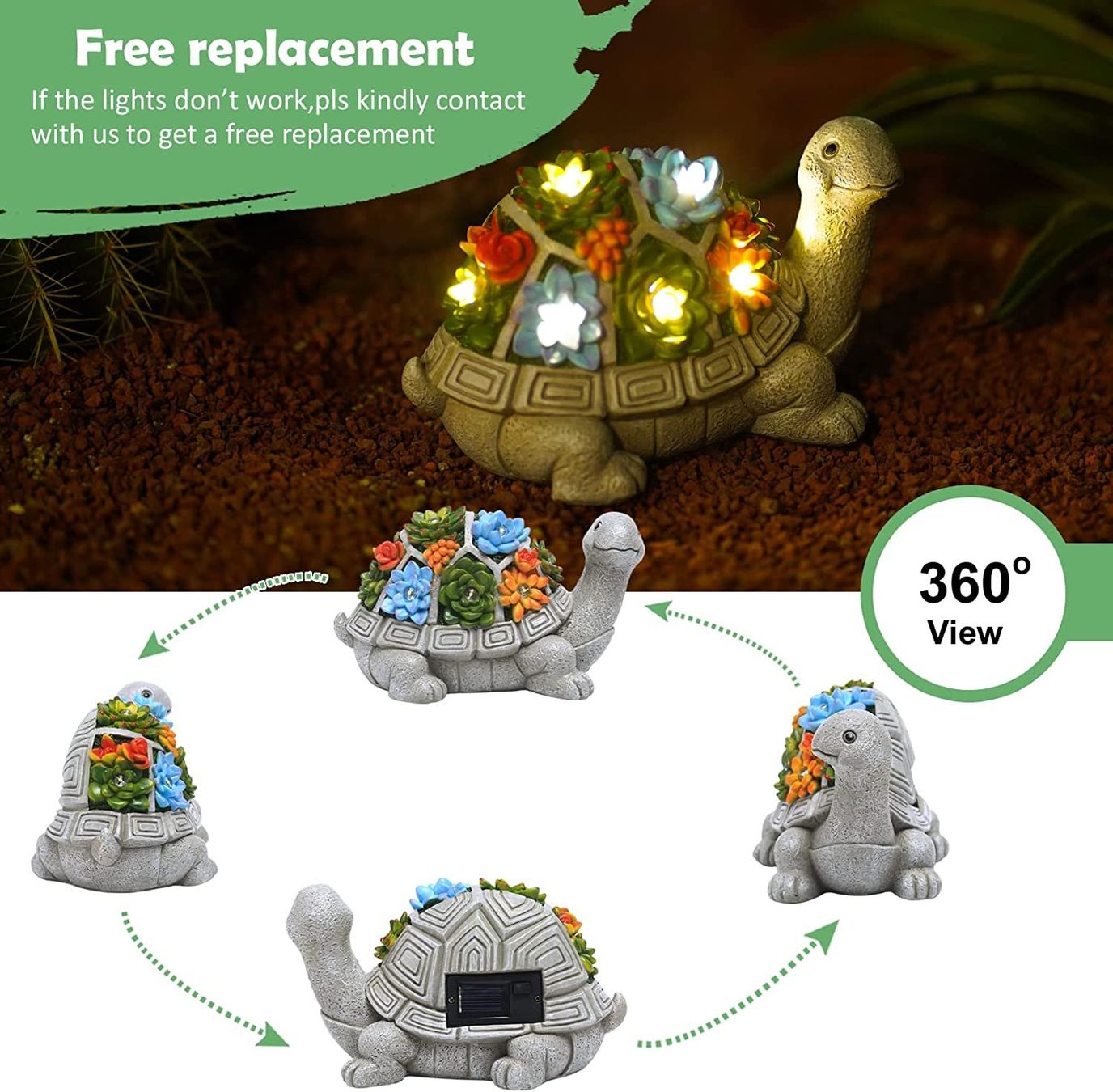 Statuette: Solar Gartenfigur Schildkröte – Nuovo e nell'imballaggio originale da Nuglar venduto da SaleRitter