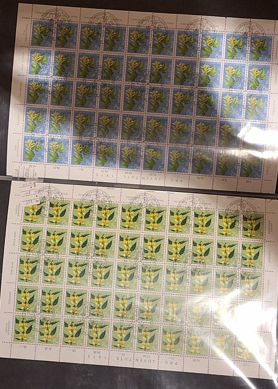 Alle Briefmarken: Pro Juventute 1975 Bogenserie  – Gebraucht aus Balgach von SIMEON27 2