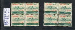 1941:  Flugpost 4er Block F 35 (Abart. 35.1A.09 880 Fr. **