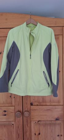 Grüne Frühlingsjacke mit Strass-Blumenmuster, Grösse 42