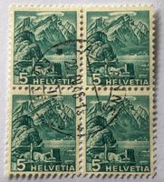 4 er Block Nr.202 mit Stempel  Landschaftsbilder Pilatus   