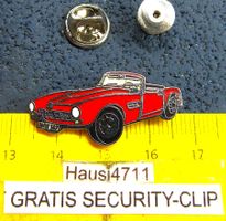 BMW 507 CABRIO ROT AUTO PIN ENAMEL MIT SECURITY-CLIP