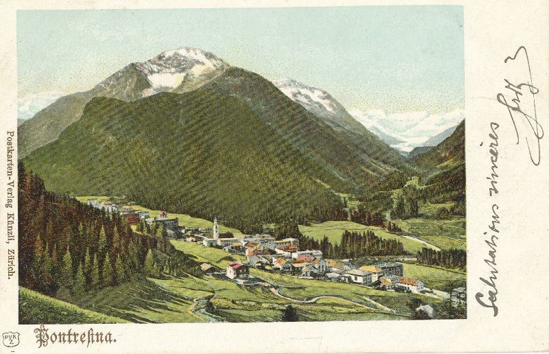 Ansichtskarten: Pontresina + 1901 – Gebraucht aus Emmenbrücke von teestube