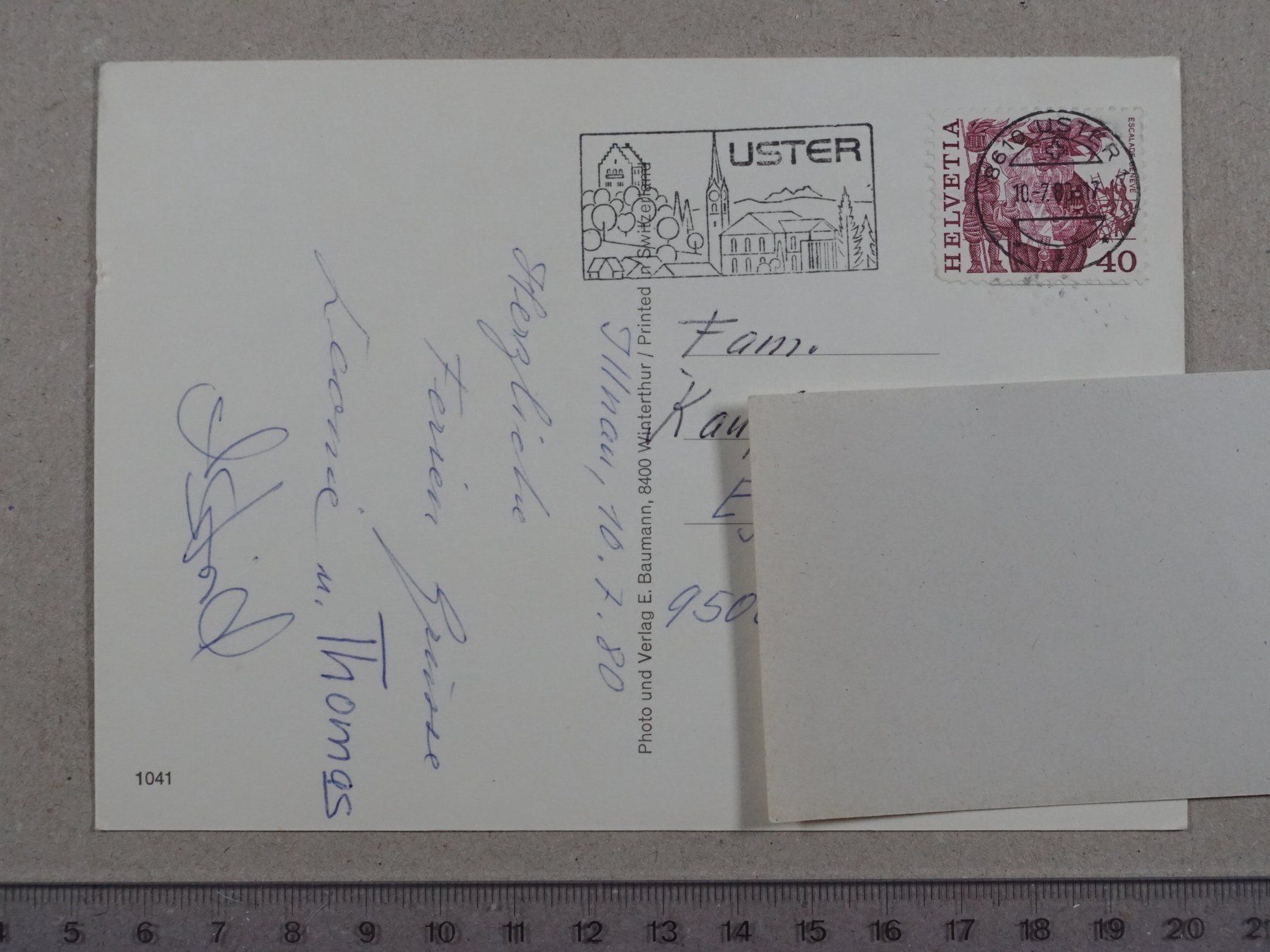 Cartoline postali: Illnau ZH, 1980, Poststempel Uster – Usato da Lenzburg venduto da fh1 1