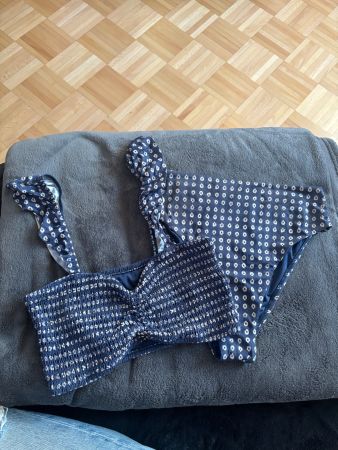 Oysho white and blue bikini S