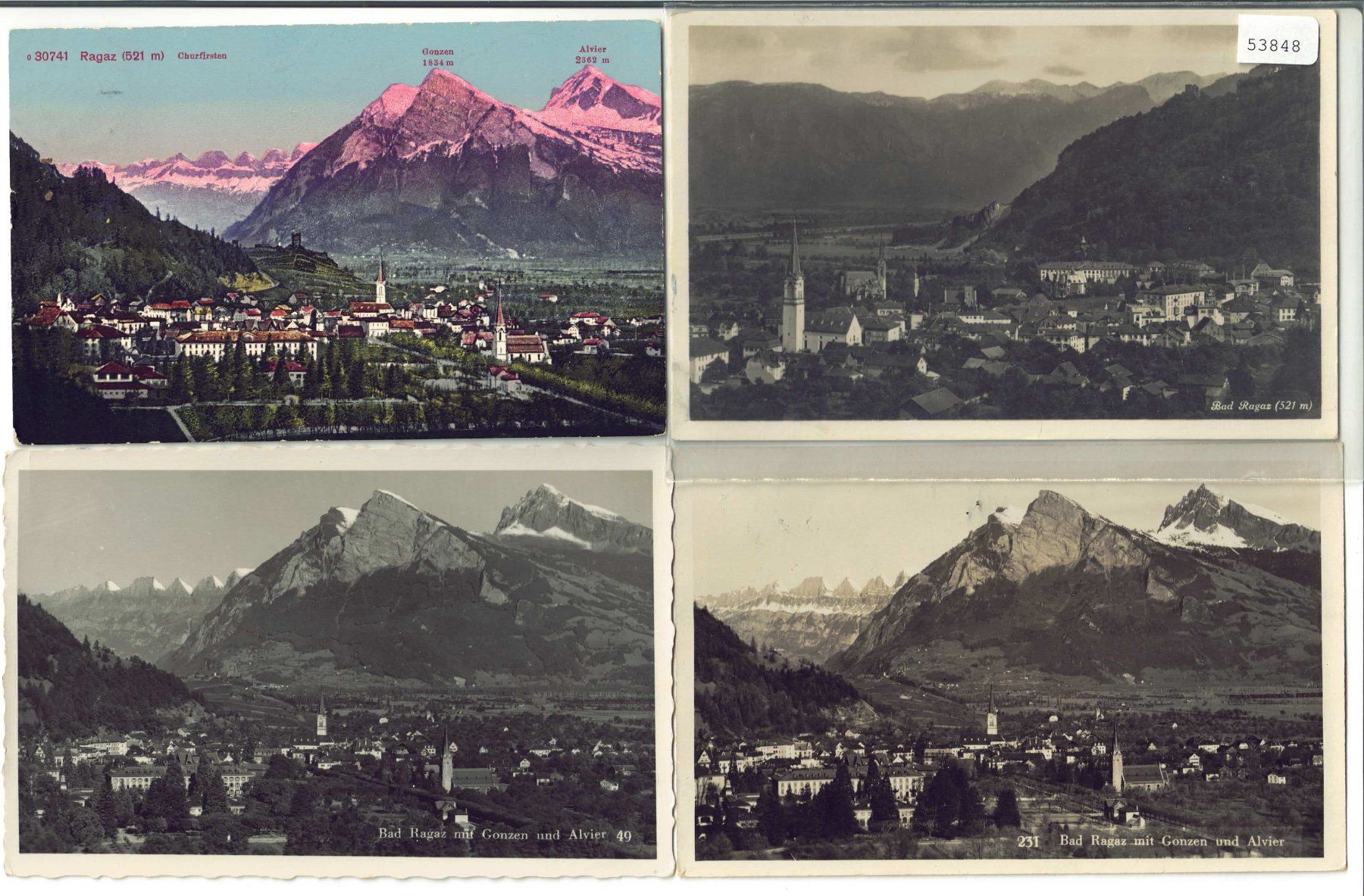 Cartoline postali: 4 AK - Bad Ragaz – Usato da Ettingen venduto da Kartenplanet