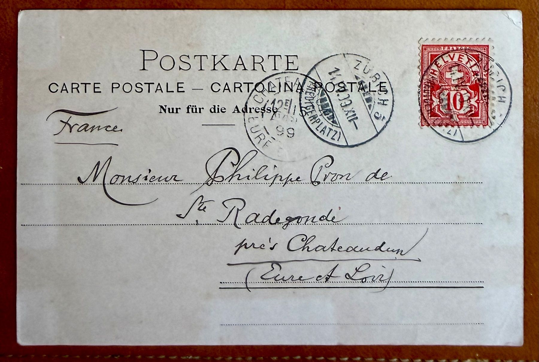 Cartoline postali: Zürich - Litho 1899 - Quaibrücke – Usato da Lutry venduto da Ediego 1
