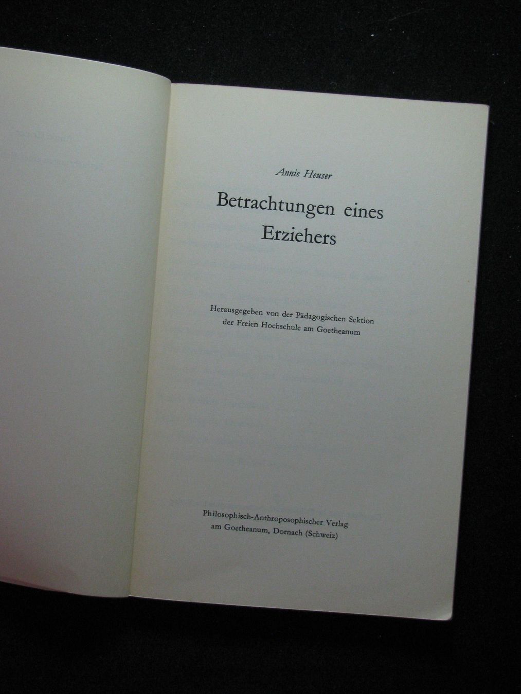Bücher: A. Heuser Betrachtungen eines Erziehers – Gebraucht aus Reitnau von Zaomir 1