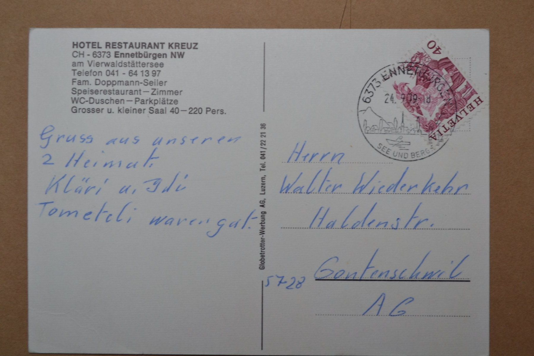 Cartoline postali: AK Ennetbüren Rest, Kreuz NW – Usato da Beinwil am See venduto da kajak55 1