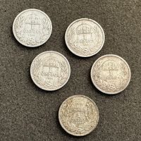 5x 1 Krone Silber Österreich Ungarn 1893, 94, 95