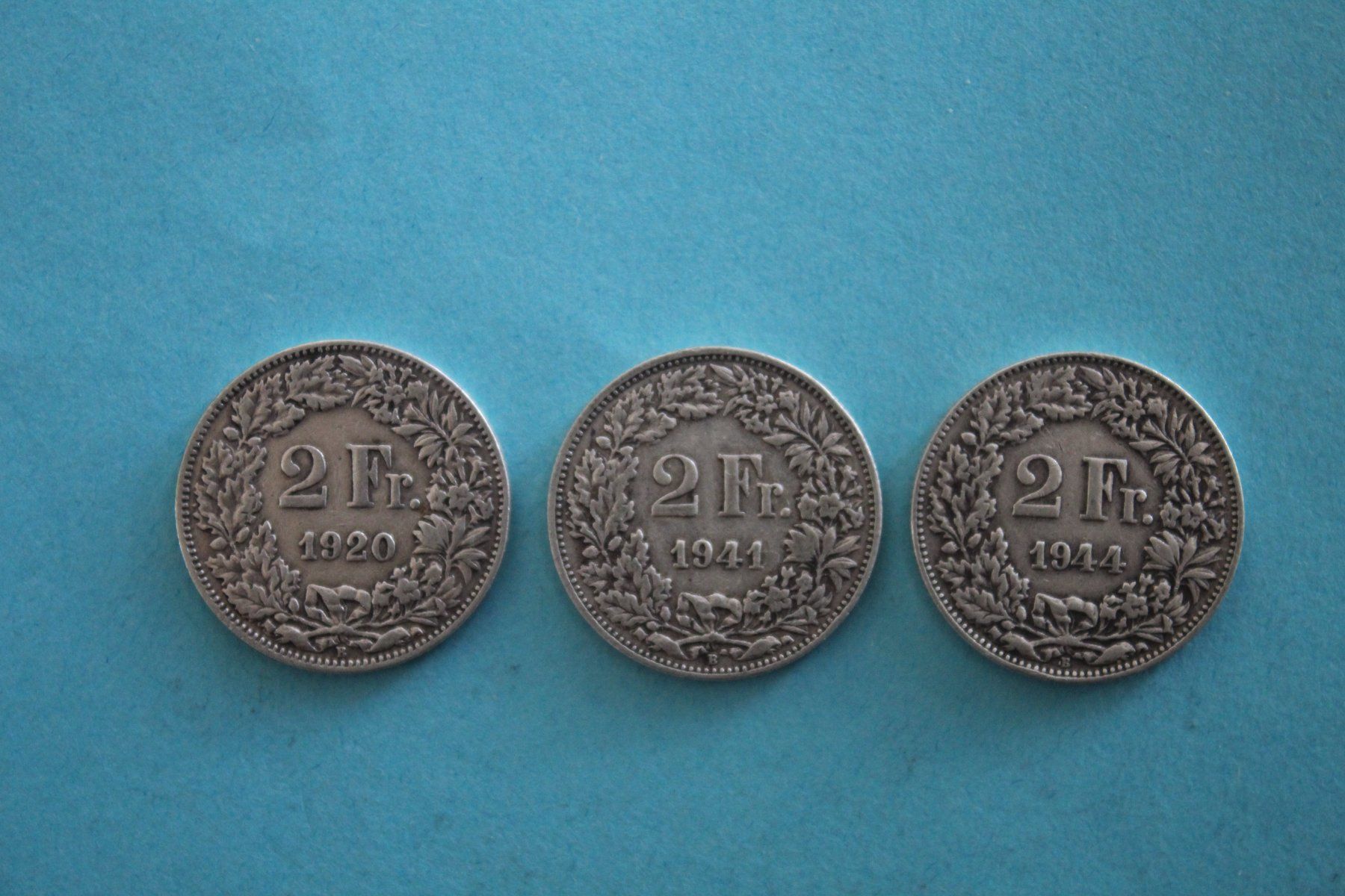 Tutti le monete: Schweiz 3 x 2 Franken ab 1920 – Usato da Orpund venduto da Julesvobulle