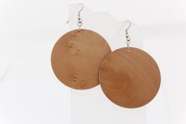 Runde Ohrhänger Holz neu, runde Anhänger 5cm, Ohrringe
