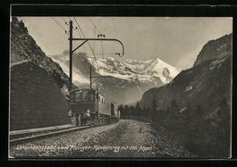 Lötschbergbahn mit den Alpen, schweizer
