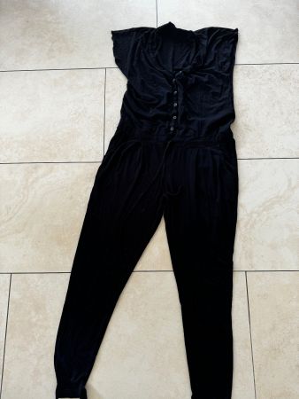Neu Jumpsuit Gr: L Schwarz Viskose Elasthan