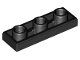 Lego Black Tile, Modified 1 x 3 Inverted with Hole 96 Stück