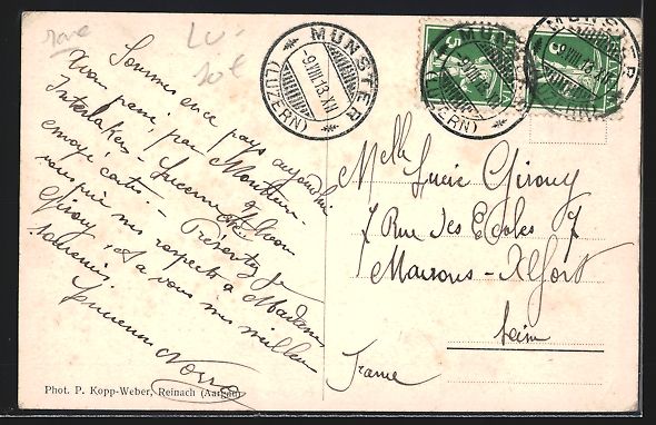 Cartoline postali: AK Münster /LU, Bahnhof Quartier, 1913 – Usato da Berlin venduto da bartko-reher 1
