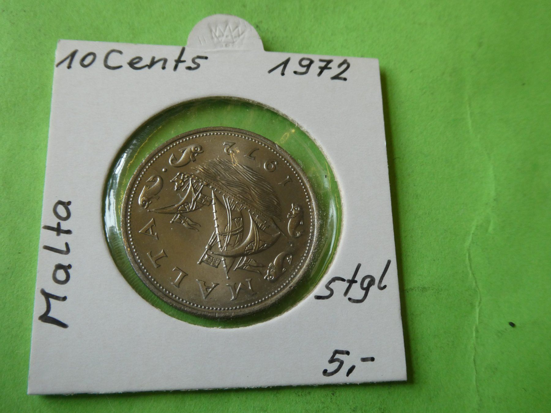 Toutes les monnaies: Malta 1972, 10 Cents   stgl – D'occasion à Hinterforst par Rohusri