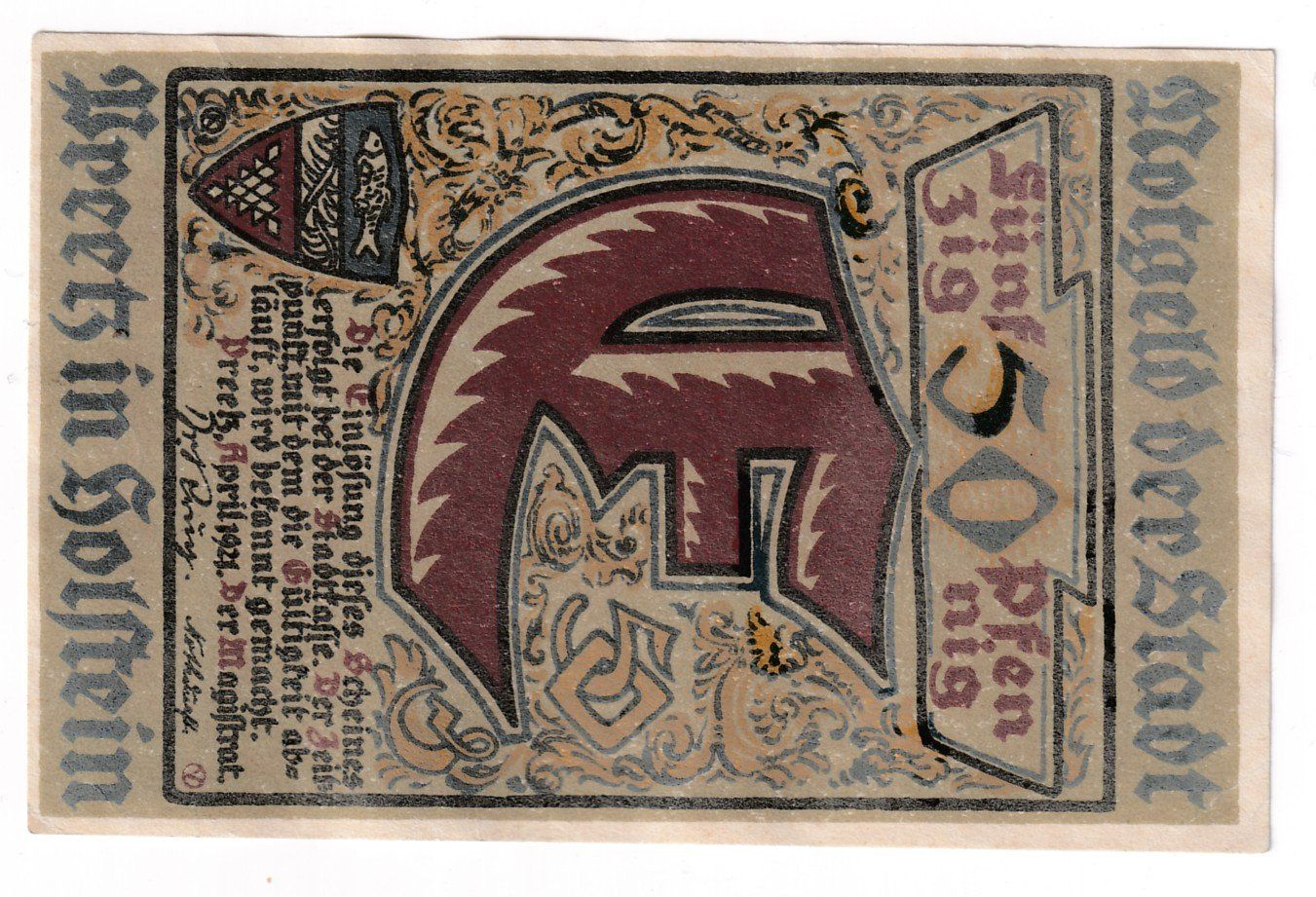 Banknoten: Deutschland 50 Notgeld 1921 s – Gebraucht aus Neuchâtel von karlpierrino 1