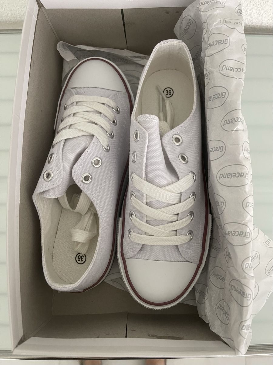 Dosenbach Damenschuhe: Turnschuhe, NEU, Stoff, weiss, Gr. 36 – Neu und originalverpackt aus Spreitenbach von R_1691 1