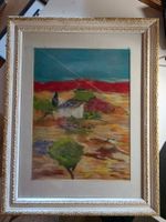 südländisches Aquarell Zeichnung in tollem Rahmen