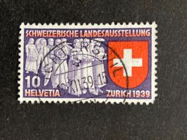Schweiz 1939 Landi 10 d Vollstempel WÄDENSWIL 19.XII.39