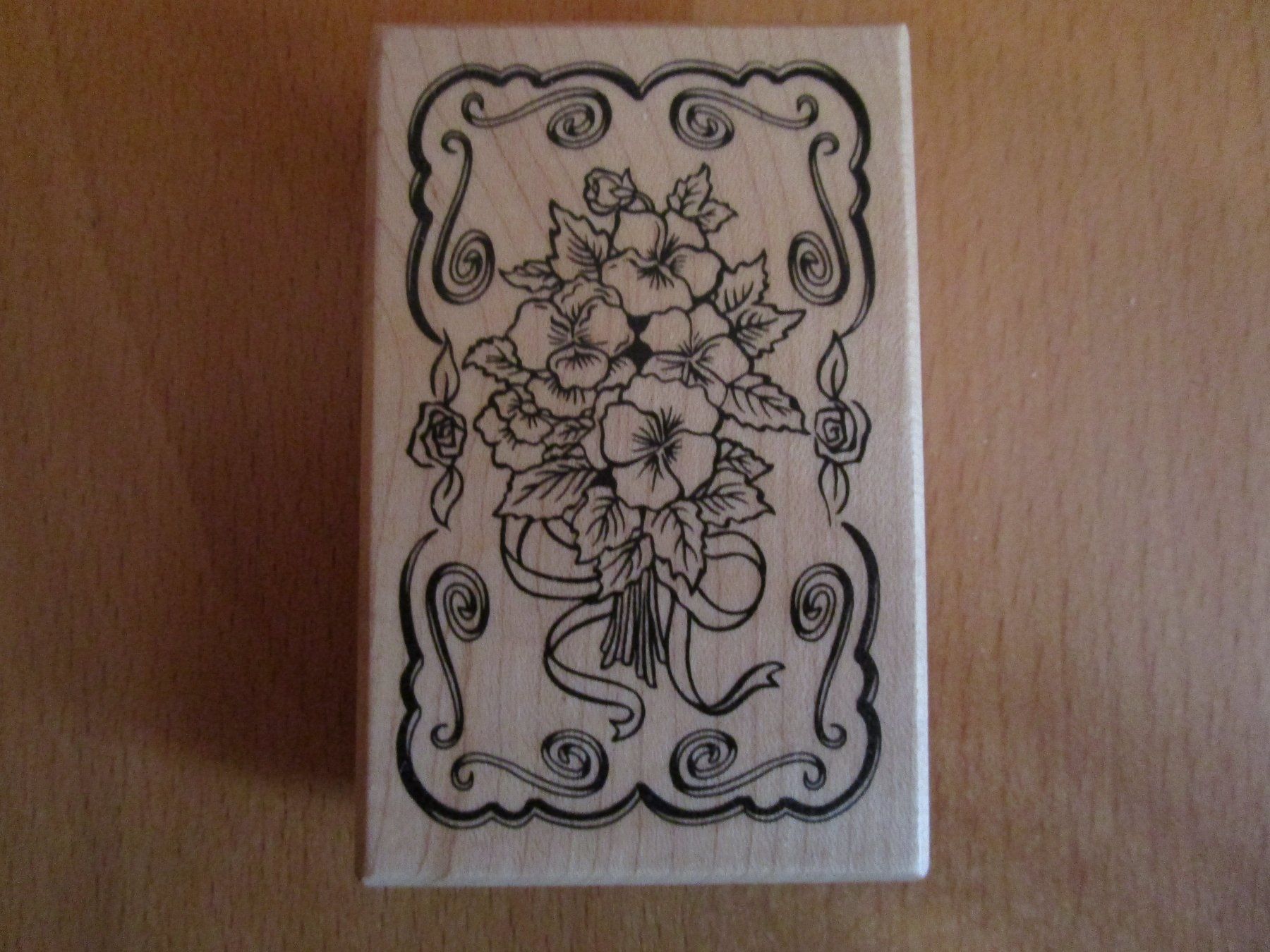 Timbri: Holzstempel:  Blumenstraus – Usato da Wetzikon ZH venduto da Storchadebar