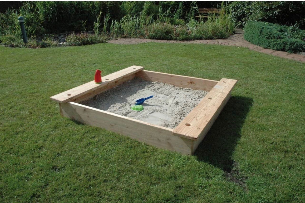 Sandkasten: AKTION Sandkasten 150 x 150cm moritz, mit 2 Sitzbrettern – Neu und originalverpackt aus Basel von Seifehuesli 1