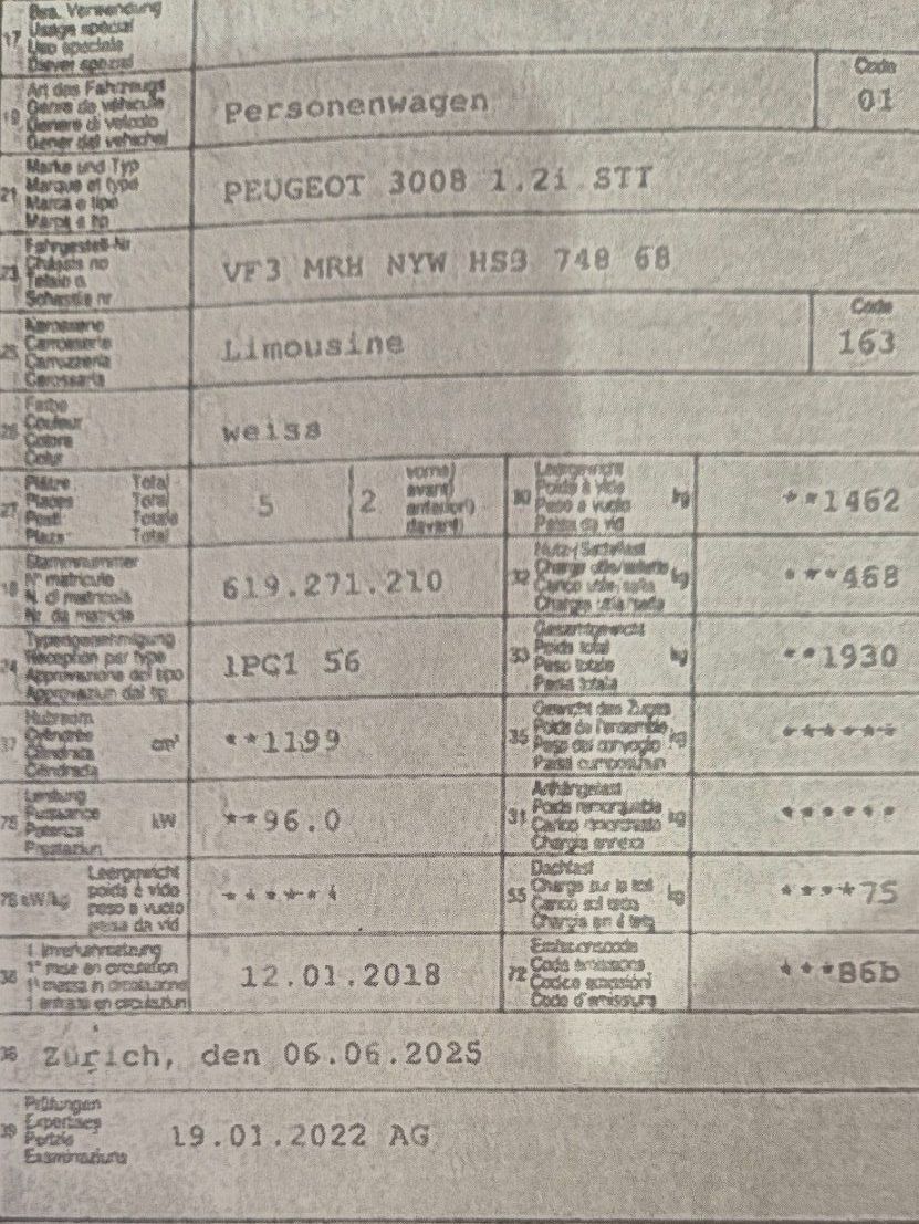 Peugeot Automobili: Peugeot 3008 1.2i – Usato da Otelfingen venduto da hof74 9