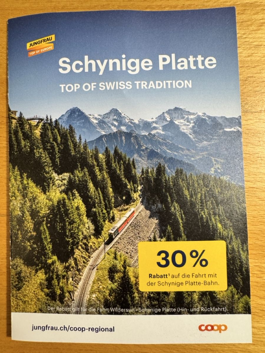 Buoni: Schynige Platte Rabatt - 30% Fahrt mit Bahn – Nuovo (secondo la descrizione) da Galmiz venduto da Wichtel25