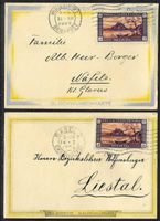 1929/J49 auf Pro Juventute-Briefli 12+14 ohne Inhalt (15714)