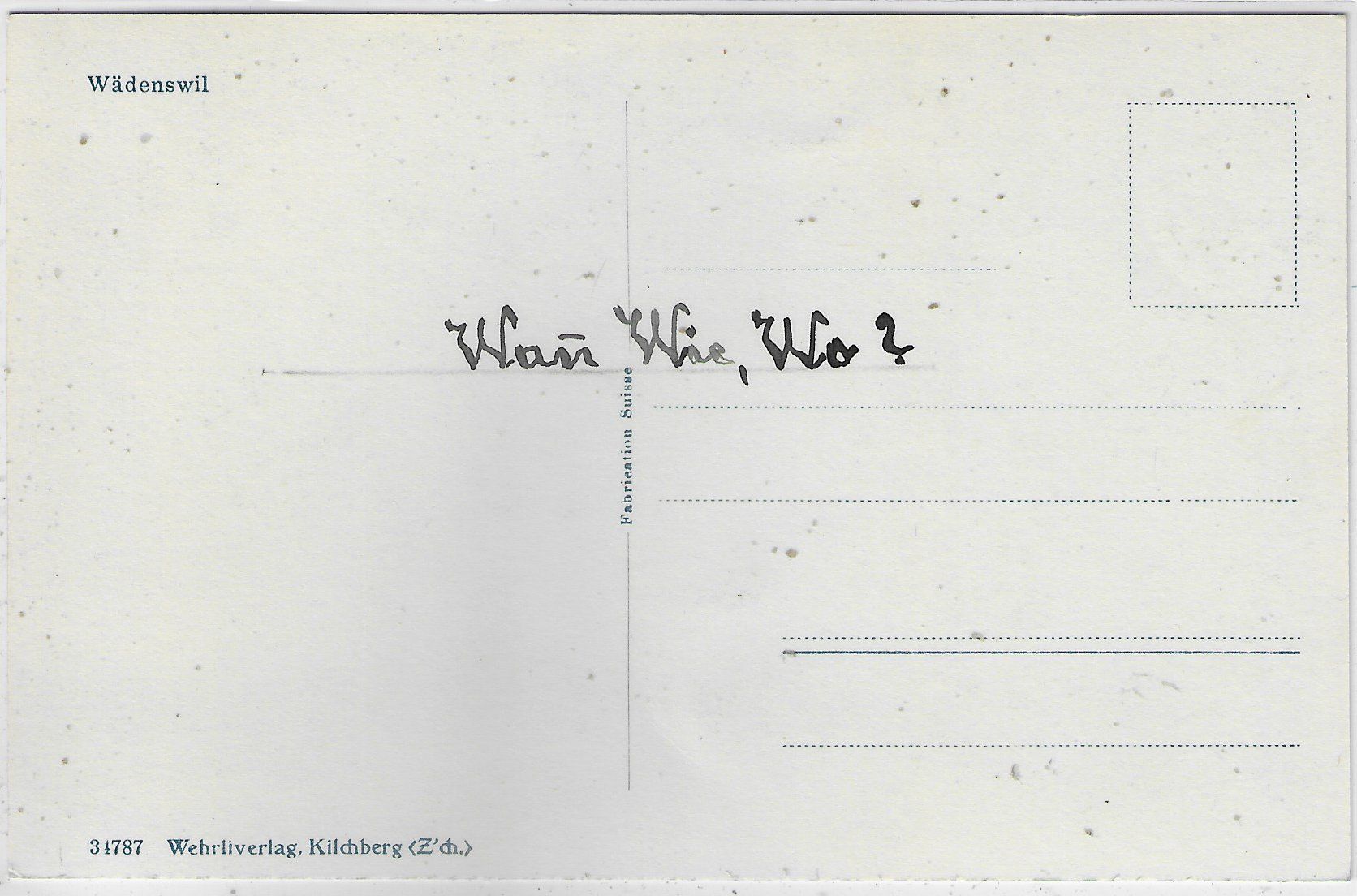 Cartoline postali: Wädenswil - Generalansicht – Usato da Ettingen venduto da Kartenplanet 1