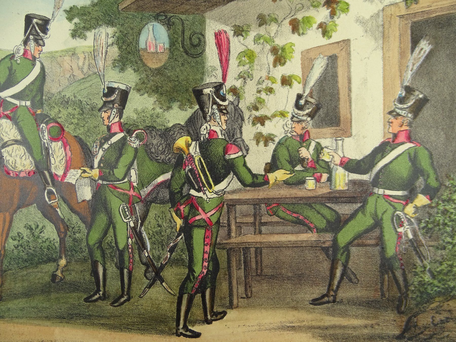 Stiche: ZÜRCHER MILIZEN, LITHOGRAPHIE UM 1890 – Gebraucht aus Grüningen von Kartensammler 4