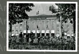 AK sw Basel BS Schweizer Mustermesse,offizielle Karte ≈ 1953