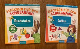 2 Stickerbücher: Buchstaben und Zahlen, für den Schulstart!