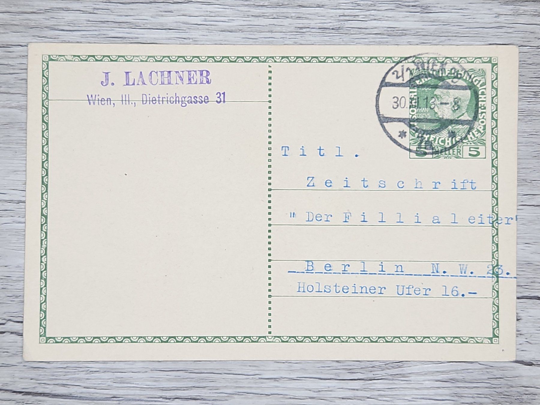 Tutti i francobolli: CL16 Carte Postale + Timbre Autriche 1914 – Usato da Cousset venduto da Patrick_Collections