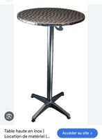 Table de bar ronde en alu, idéale pour l'été! 60 x 110 cm