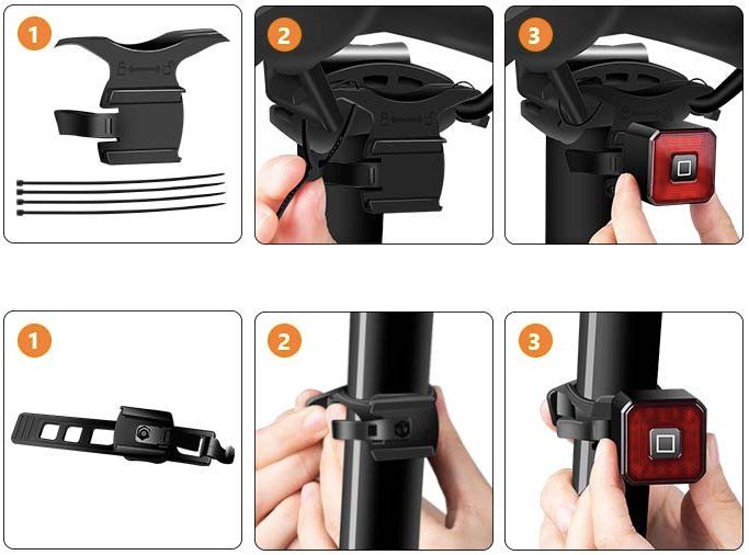 Pezzi di ricambio: Feu arrière de vélo Rechargeable USB avec 6 Modes LED – Nuovo e nell'imballaggio originale da Châtelaine venduto da topshop.switzerland 9