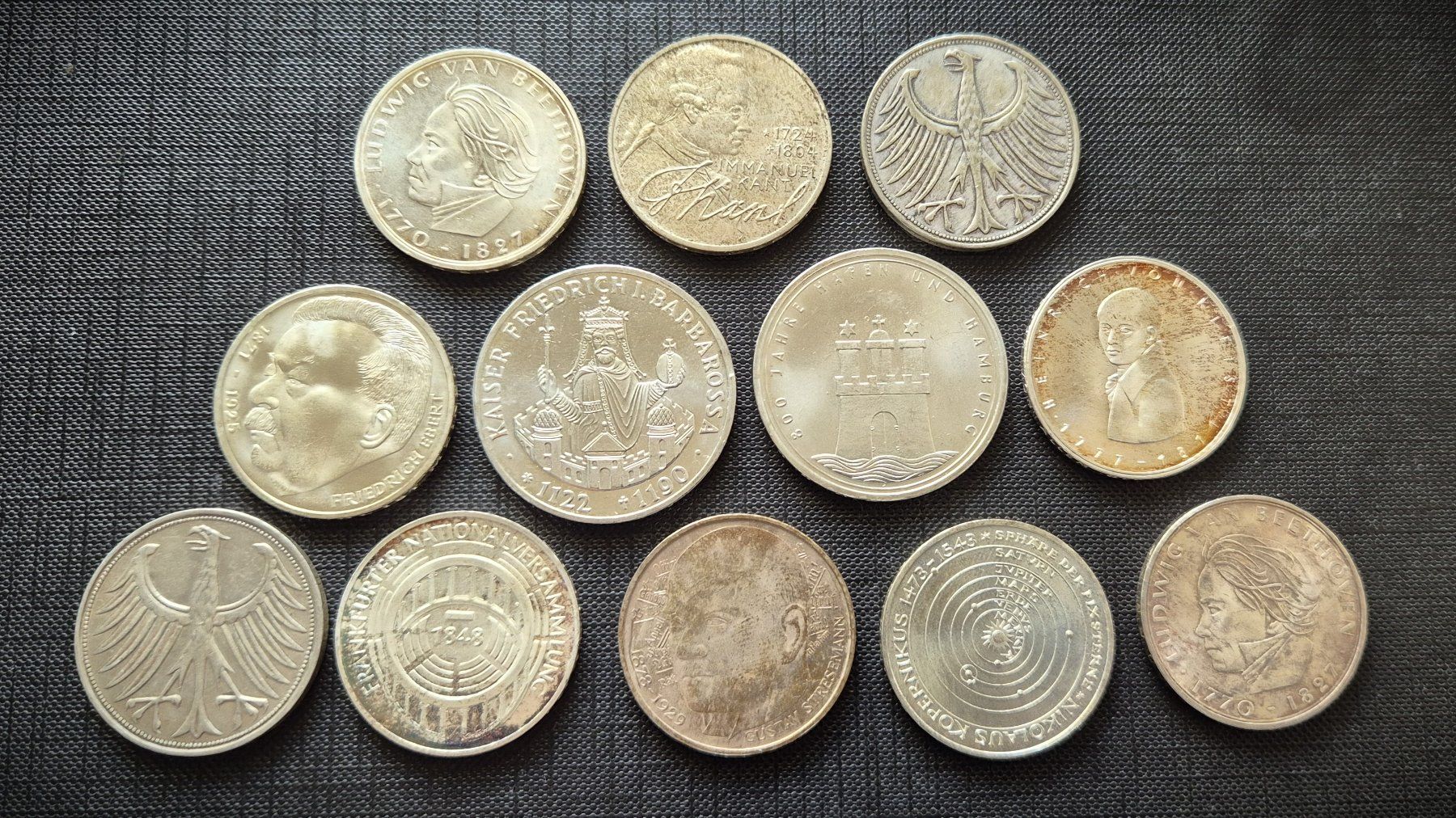 Tutti le monete: 70 Deutsche Mark in Silbergeld ab 1951 – Usato da Zürich venduto da brinkosos