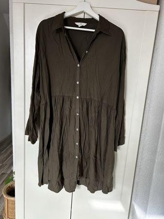 Khaki Hemdkleid H&M, Gr. 42, perfekt für den Herbst