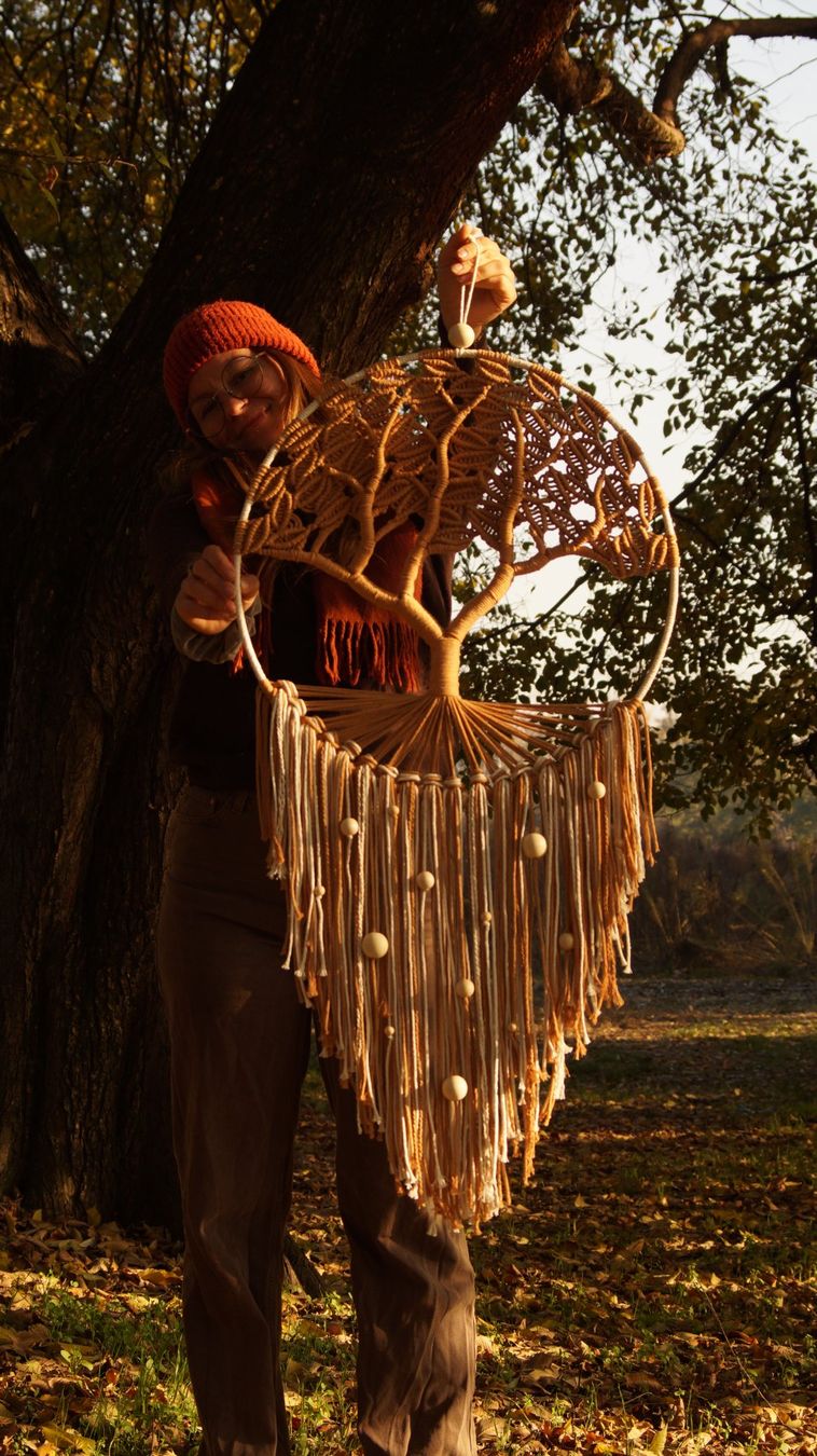 Tutte le decorazioni: Handgefertigter Makramee-Lebensbaum, Boho-Dekoraration ø50cm – Nuovo e nell'imballaggio originale da Tafers venduto da JP911 2