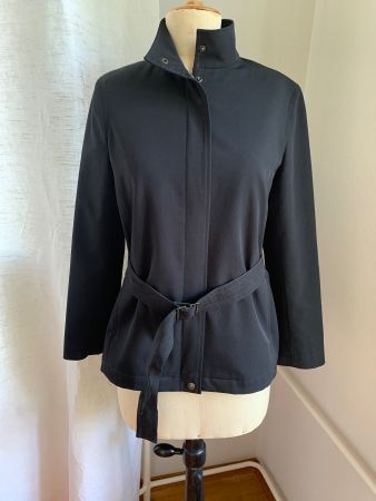 Damenjacke von Max Mara Weekend schwarz mit Bindegürtel