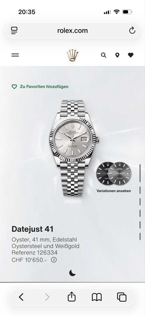 Rolex Montres: Rolex Datejust 41mm Silver 2025 – Neuf (Voir description) à Zürich par masako 7