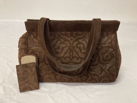 KITZ Wildleder Handtasche Braun Vintage Top Zustand!