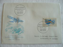 1963 Gedenkpostflug 25 Jahre Pro Aero Bern - Locarno