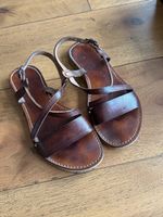 Sandali donna in pelle marrone