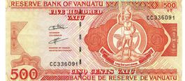 Vanuatu 500 Vatu ND 1993 ( 2006 ) P-5b UNZ Prefix CC